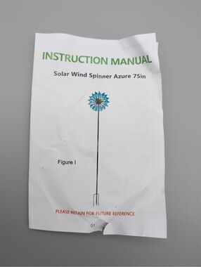 Solar Wind Spinner Azure 75in Garden Decoration